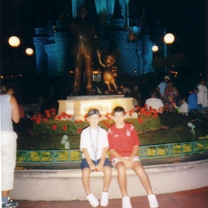 charlie and jack in front of castle