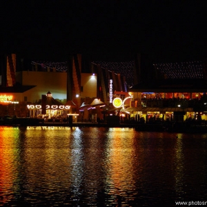 Disney Village at night